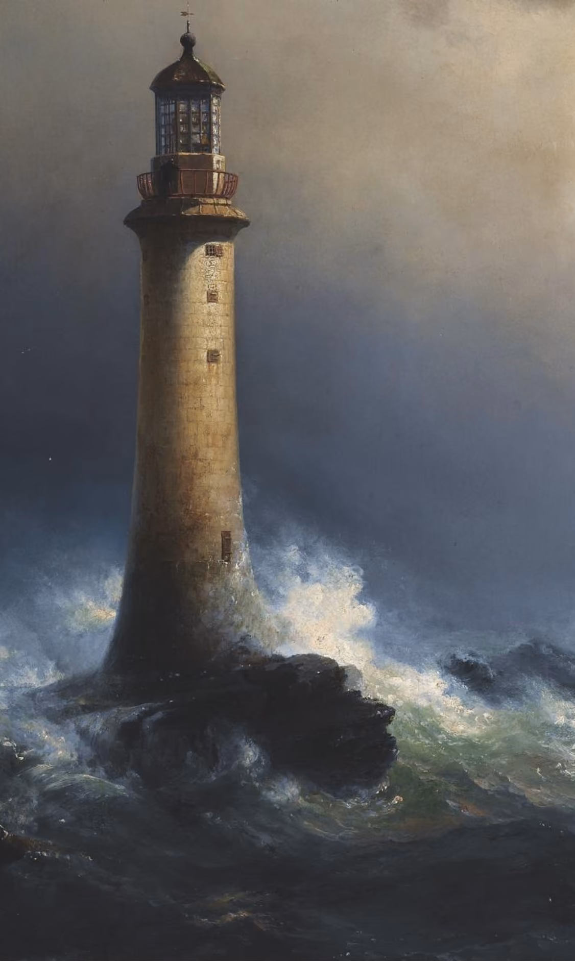 A lighthouse standing firm against crashing waves, used to represent audited site performance.